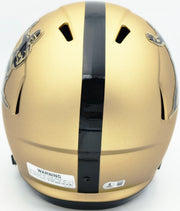 Johnny Manziel Autographed Texas A&M Aggies Gold Full Size  Heisman Logo Speed Replica Helmet "12 HT" Beckett BAS Witness Stock #261984