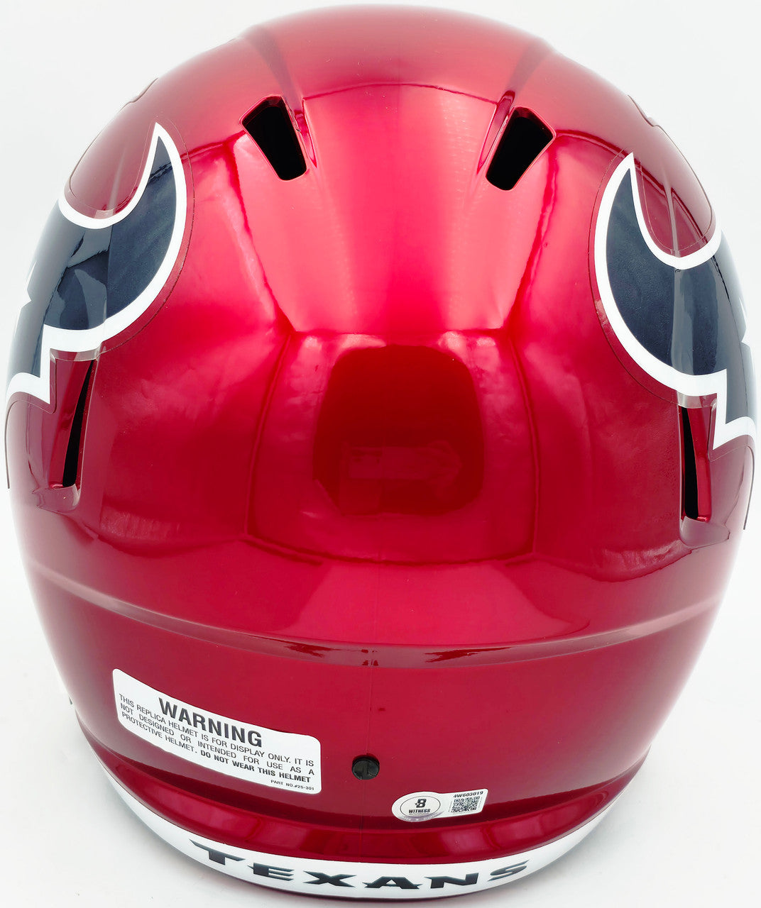 Andre Johnson Autographed Houston Texans Red 2022 Alternate Full Size Speed Replica Helmet Beckett BAS Witness Stock #262069