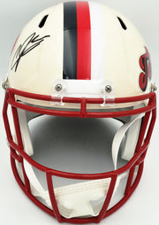 Andre Johnson Autographed Houston Texans Cream Retro Full Size Speed Replica Helmet Beckett BAS Witness Stock #262070