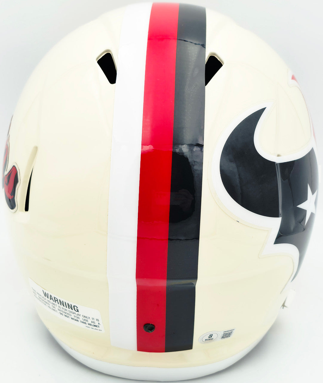 Andre Johnson Autographed Houston Texans Cream Retro Full Size Speed Replica Helmet Beckett BAS Witness Stock #262070