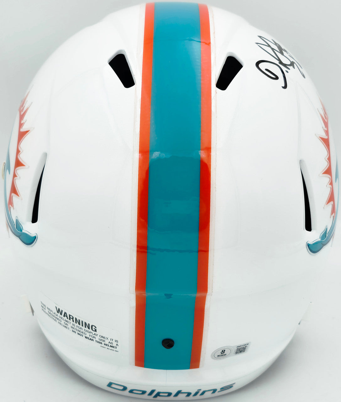 De'Von Achane Autographed Miami Dolphins White Full Size Speed Replica Helmet Beckett BAS Witness Stock #262074