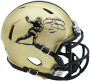 Johnny Manziel Autographed Texas A&M Aggies Gold Heisman Logo Speed Mini Helmet "12 HT" Beckett BAS Witness Stock #262057