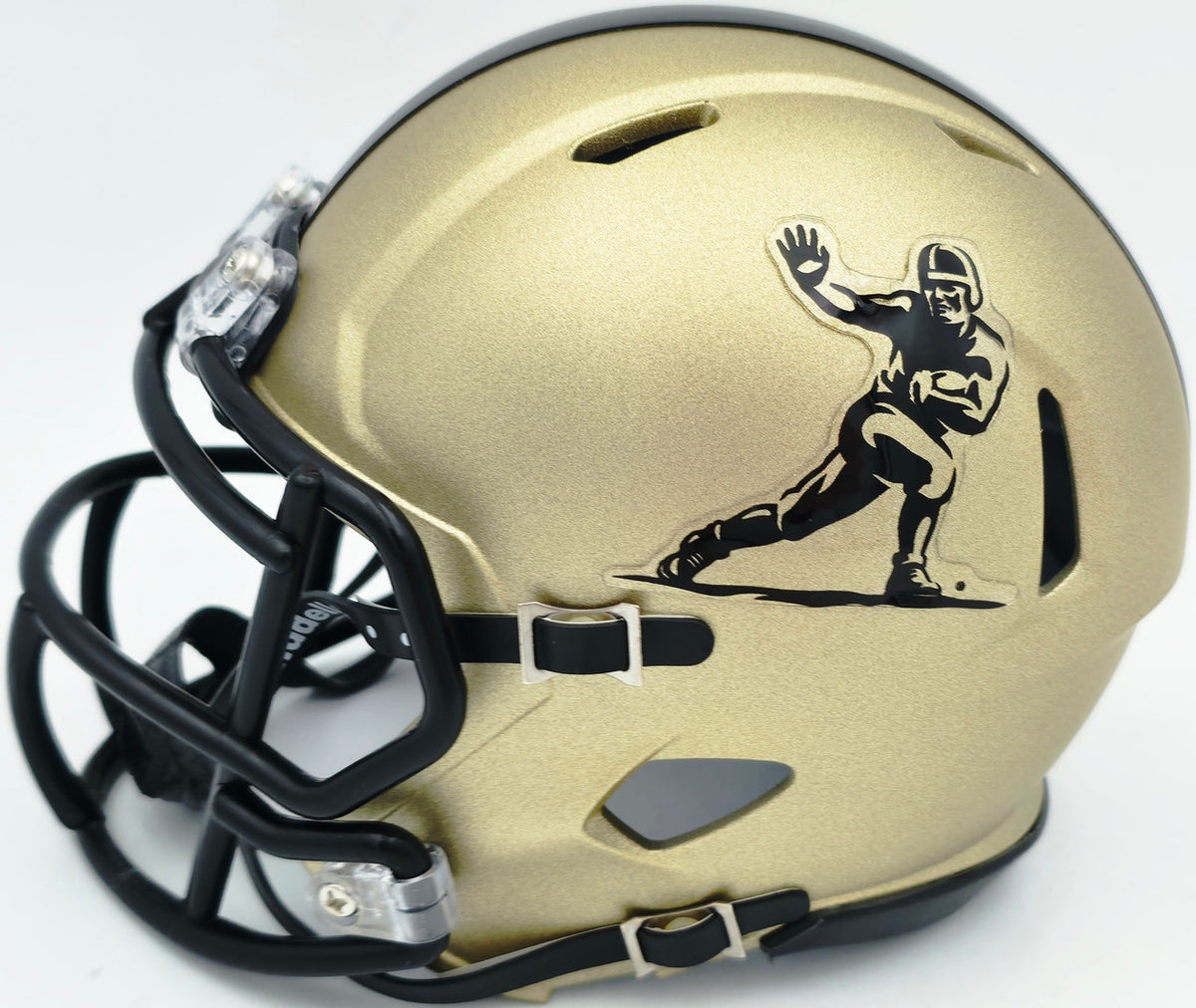 Johnny Manziel Autographed Texas A&M Aggies Gold Heisman Logo Speed Mini Helmet "12 HT" Beckett BAS Witness Stock #262057