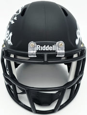 Johnny Manziel Autographed Texas A&M Black Aggies Script Logo Speed Mini Helmet "12 HT" Beckett BAS Witness Stock #262058