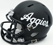 Johnny Manziel Autographed Texas A&M Black Aggies Script Logo Speed Mini Helmet "12 HT" Beckett BAS Witness Stock #262058