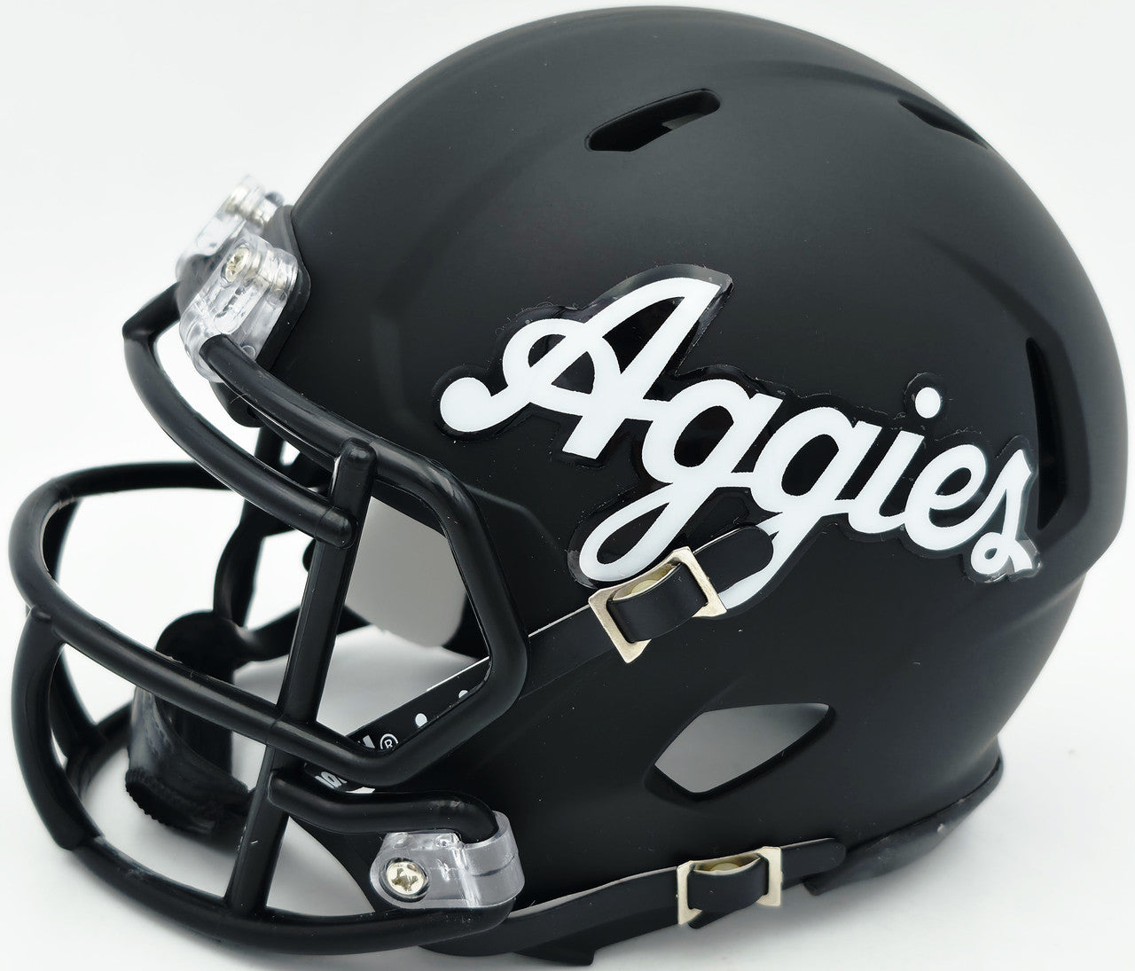 Johnny Manziel Autographed Texas A&M Black Aggies Script Logo Speed Mini Helmet "12 HT" Beckett BAS Witness Stock #262058