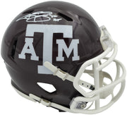 Johnny Manziel Autographed Texas A&M Aggies Maroon Speed Mini Helmet "12 HT" Beckett BAS Witness Stock #262059
