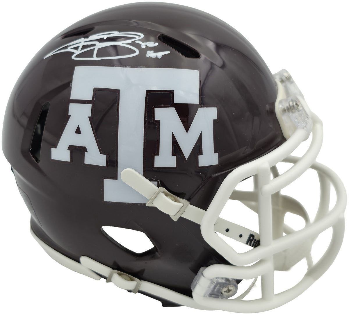 Johnny Manziel Autographed Texas A&M Aggies Maroon Speed Mini Helmet "12 HT" Beckett BAS Witness Stock #262059