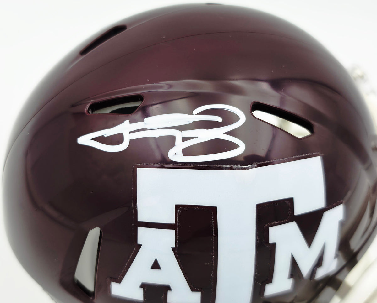 Johnny Manziel Autographed Texas A&M Aggies Maroon Speed Mini Helmet Beckett BAS Witness Stock #262060