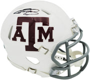Johnny Manziel Autographed Texas A&M Aggies White Speed Mini Helmet Beckett BAS Witness Stock #262061