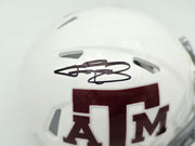Johnny Manziel Autographed Texas A&M Aggies White Speed Mini Helmet Beckett BAS Witness Stock #262061