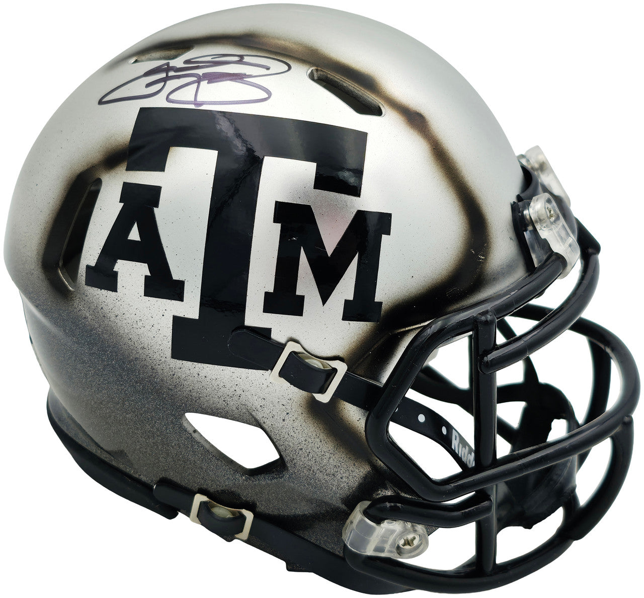 Johnny Manziel Autographed Texas A&M Aggies Silver Ice Speed Mini Helmet Beckett BAS Witness Stock #262062