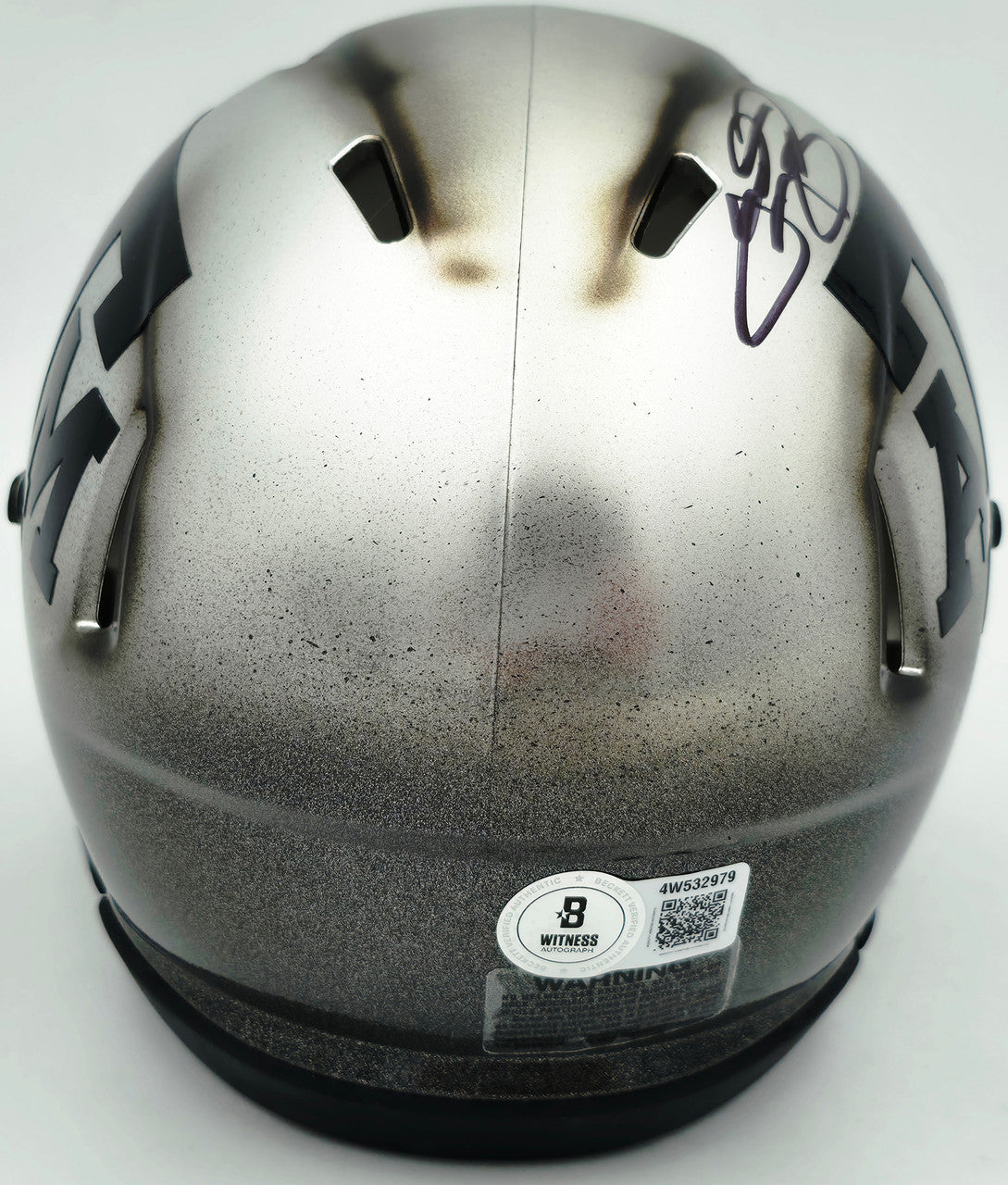 Johnny Manziel Autographed Texas A&M Aggies Silver Ice Speed Mini Helmet Beckett BAS Witness Stock #262062