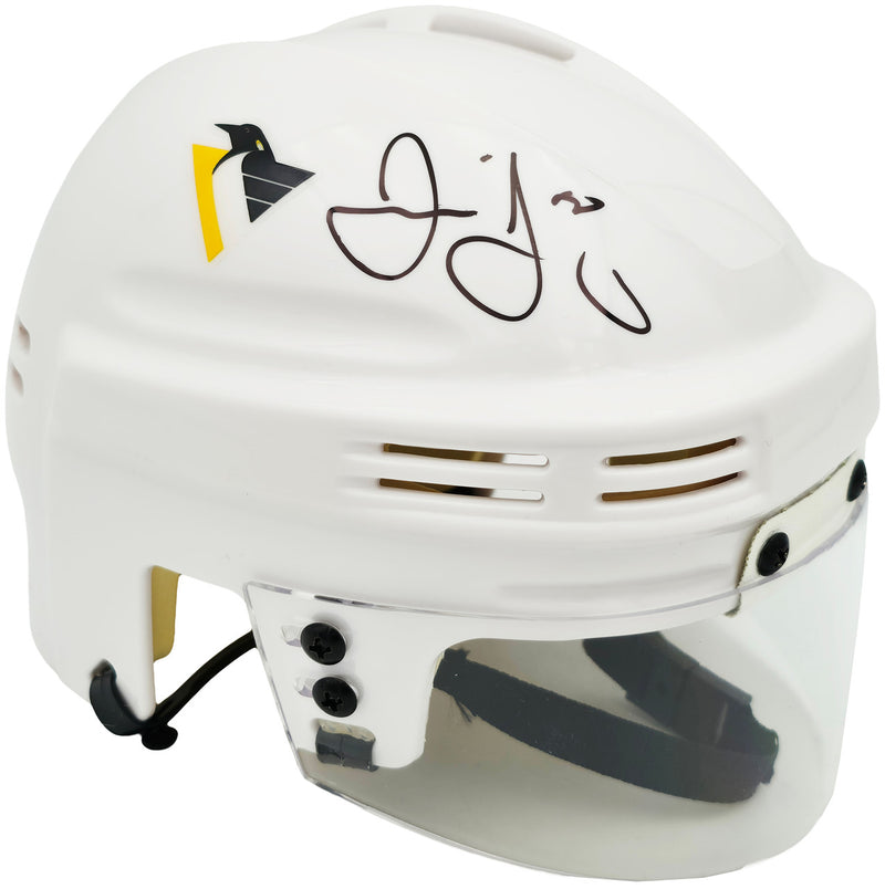 Jaromir Jagr Autographed Pittsburgh Penguins White Mini Helmet JSA Witness Stock #262094