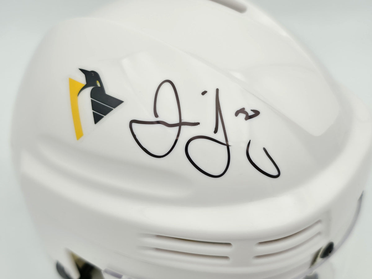 Jaromir Jagr Autographed Pittsburgh Penguins White Mini Helmet JSA Witness Stock #262094