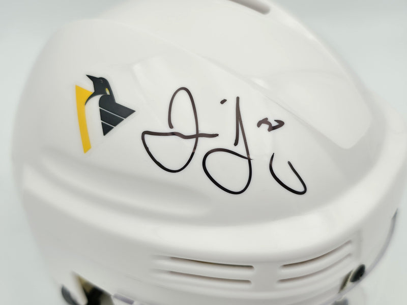 Jaromir Jagr Autographed Pittsburgh Penguins White Mini Helmet JSA Witness Stock #262094
