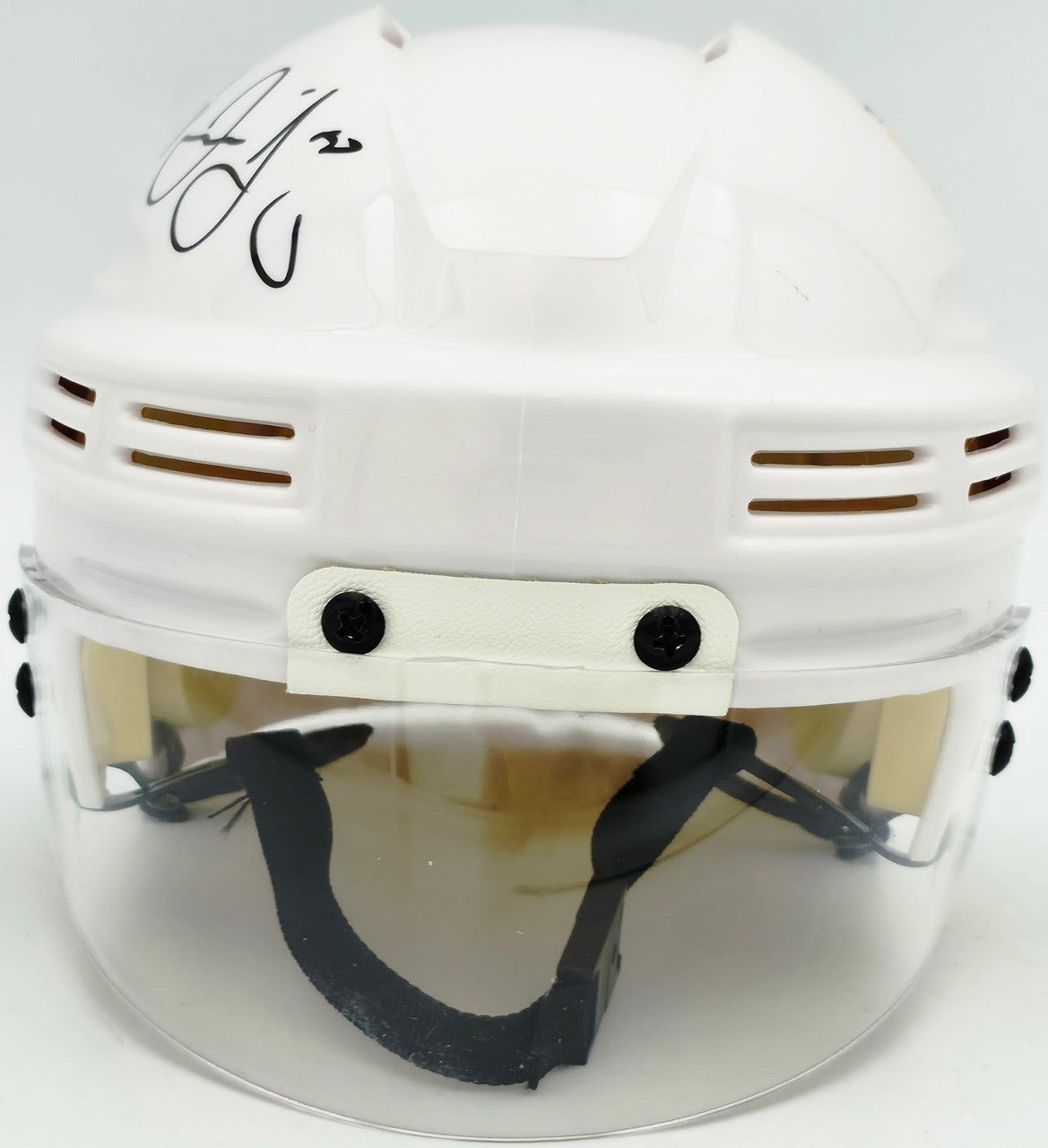 Jaromir Jagr Autographed Pittsburgh Penguins White Mini Helmet JSA Witness Stock #262094