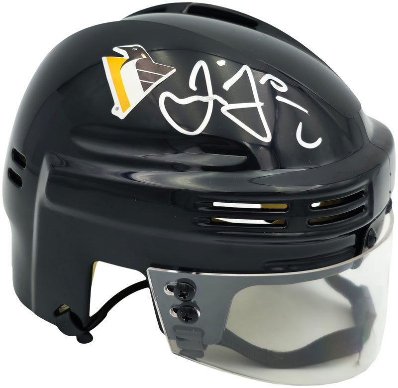 Jaromir Jagr Autographed Pittsburgh Penguins Black Mini Helmet JSA Witness Stock #262095