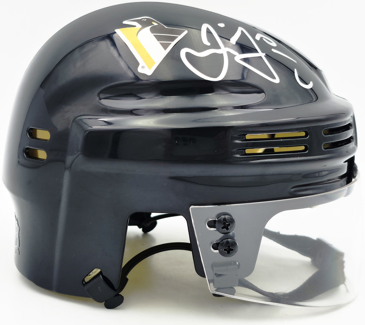 Jaromir Jagr Autographed Pittsburgh Penguins Black Mini Helmet JSA Witness Stock #262095