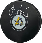 Jaromir Jagr Autographed Official Pittsburgh Penguins Logo Hockey Puck JSA Witness Stock #262092