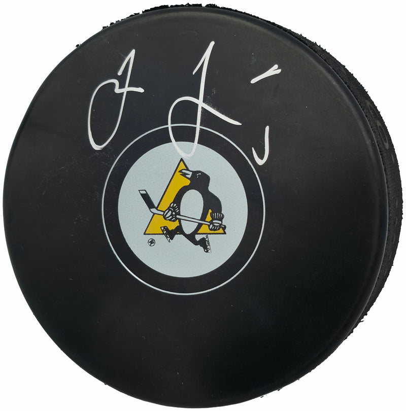 Jaromir Jagr Autographed Official Pittsburgh Penguins Logo Hockey Puck JSA Witness Stock #262092