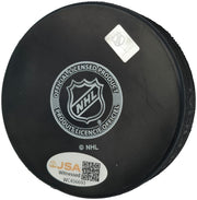 Jaromir Jagr Autographed Official Pittsburgh Penguins Logo Hockey Puck JSA Witness Stock #262093