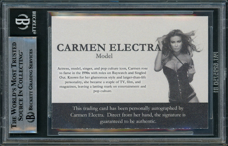 Carmen Electra Autographed Trading Card Silver Model Beckett BAS Stock #262088