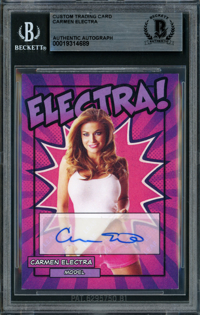 Carmen Electra Autographed Trading Card Pink Model Beckett BAS Stock #262089