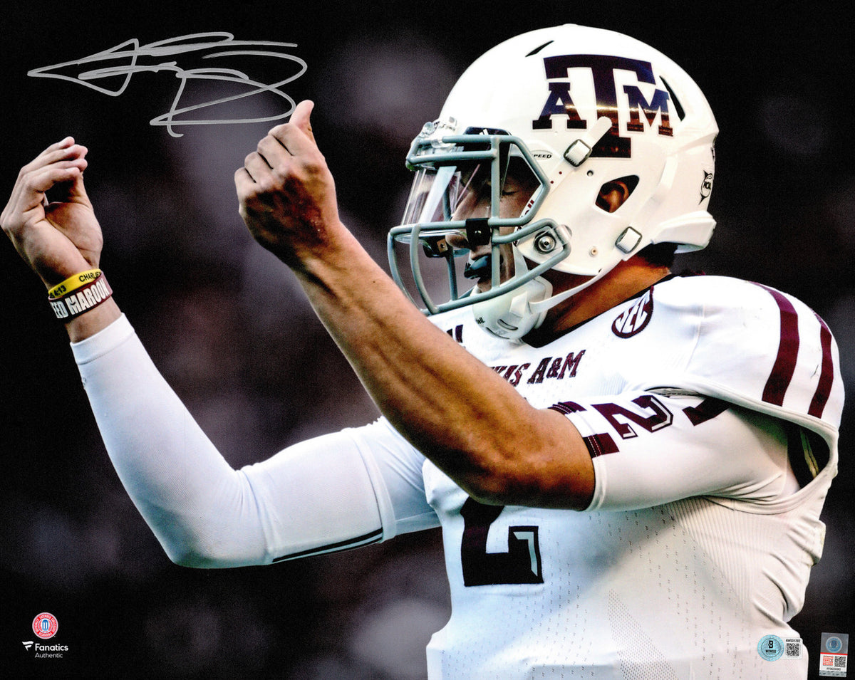 Johnny Manziel Autographed 16x20 Photo Texas A&M Aggies Beckett BAS Witness Stock #262049