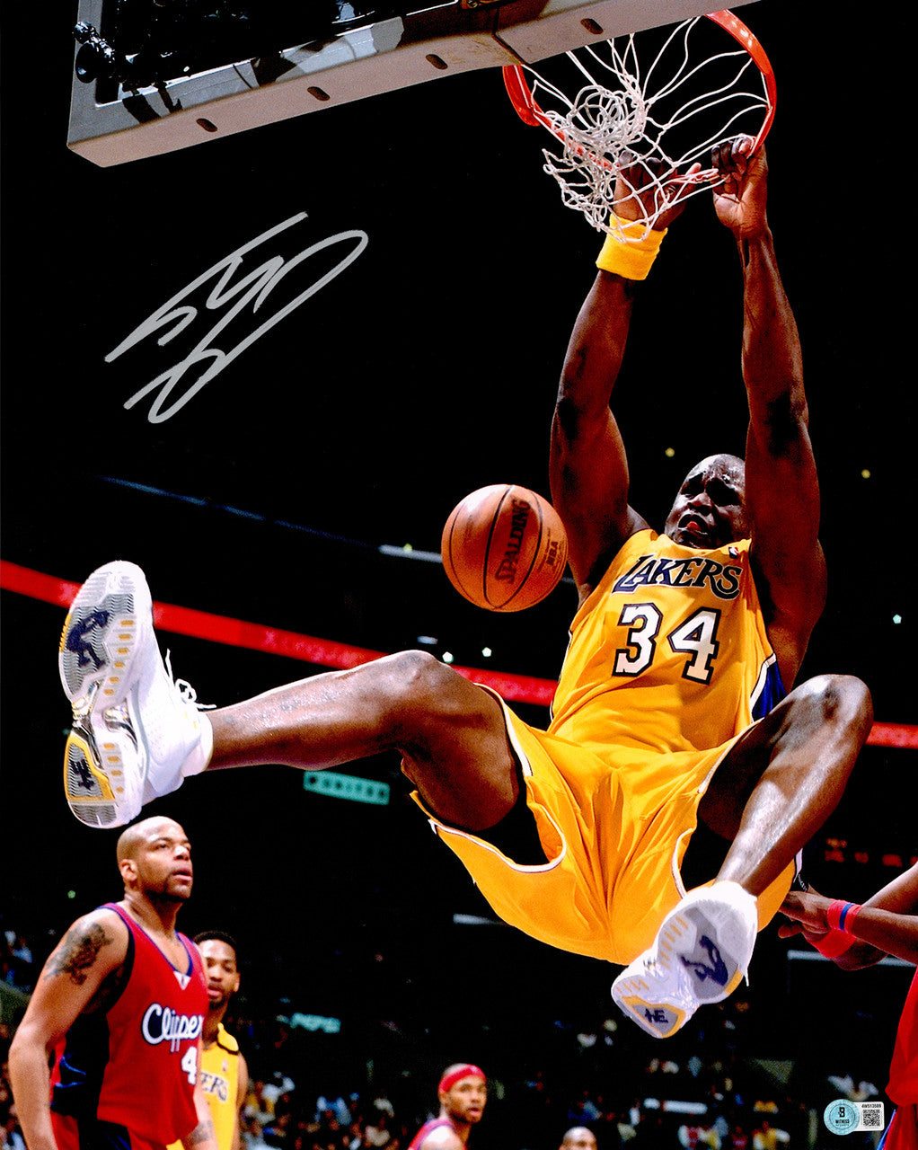 Shaquille Shaq O'Neal Autographed 16x20 Photo Los Angeles Lakers Beckett BAS Witness Stock #262077