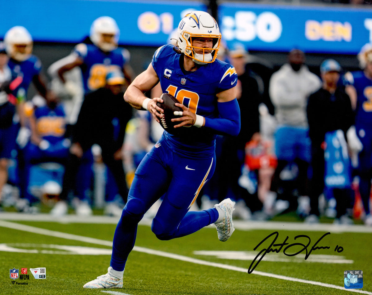 Justin Herbert Autographed 16x20 Photo Los Angeles Chargers Fanatics Holo Stock #262103