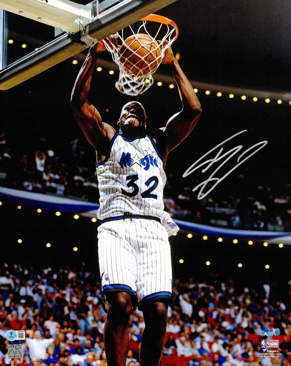 Shaquille Shaq O'Neal Autographed 16x20 Photo Orlando Magic Fanatics Holo Stock #262109