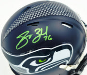 Grey Zabel Autographed Seattle Seahawks Blue Speed Mini Helmet MCS Holo Stock #263028