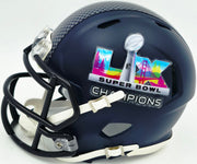 Grey Zabel Autographed Seattle Seahawks Blue Super Bowl LX Champions Logo Speed Mini Helmet MCS Holo Stock #263029