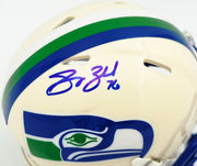 Grey Zabel Autographed Seattle Seahawks Cream Retro Speed Mini Helmet MCS Holo Stock #263032