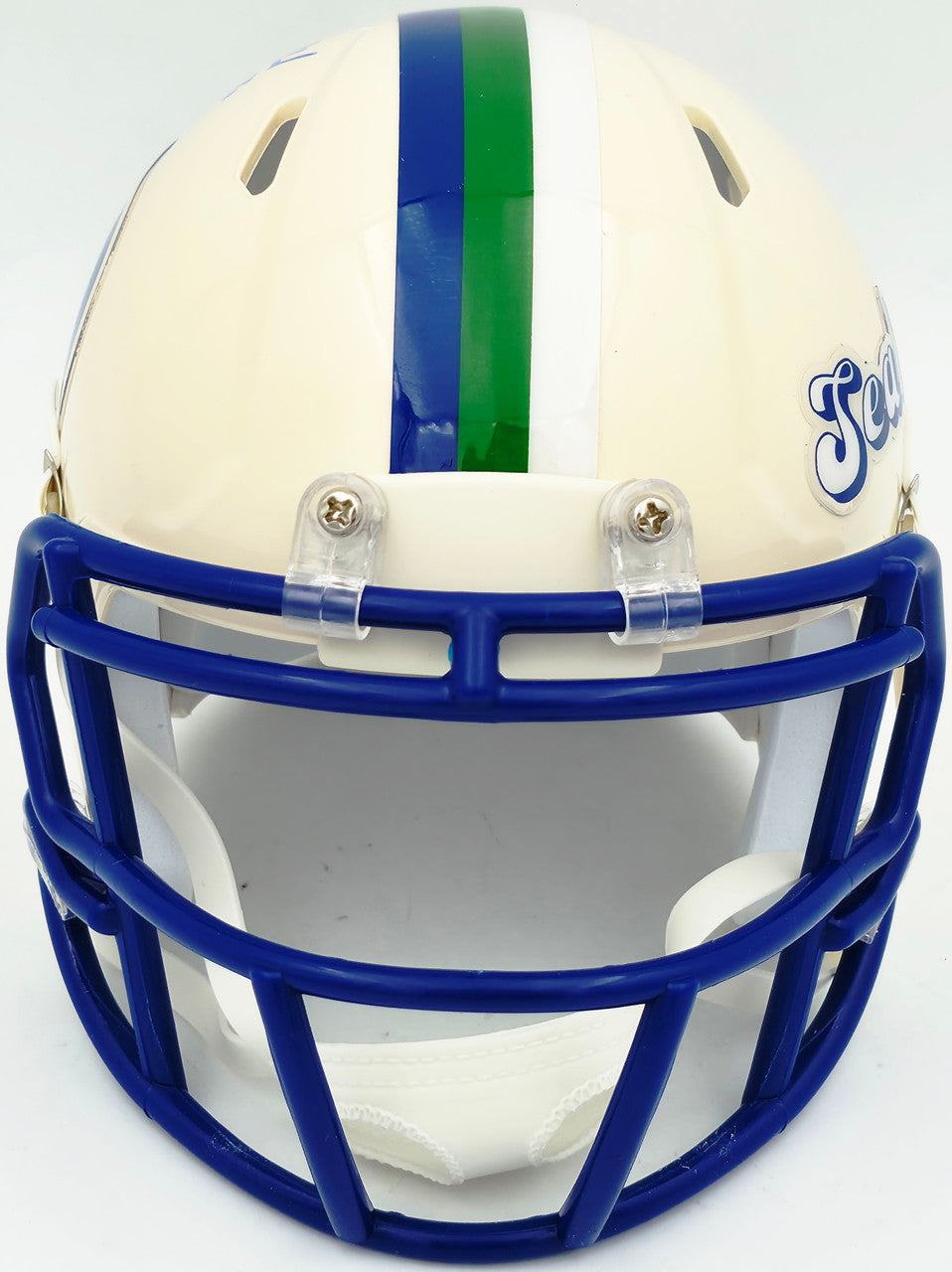 Grey Zabel Autographed Seattle Seahawks Cream Retro Speed Mini Helmet MCS Holo Stock #263032