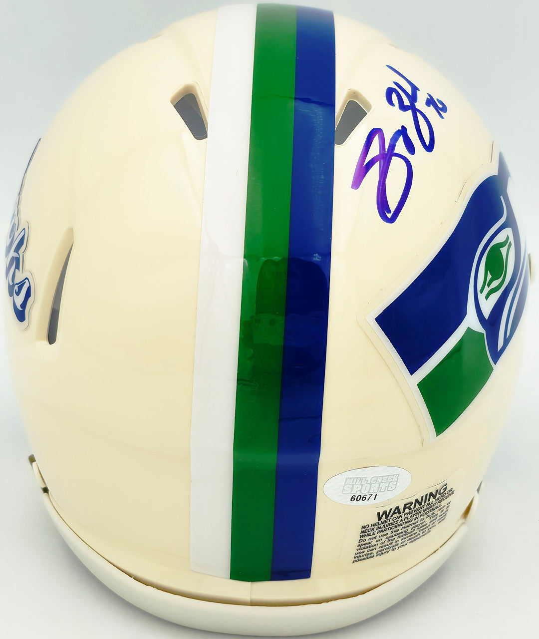 Grey Zabel Autographed Seattle Seahawks Cream Retro Speed Mini Helmet MCS Holo Stock #263032