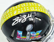 Grey Zabel Autographed Seattle Seahawks Black Super Bowl LX Logo Speed Mini Helmet MCS Holo Stock #263033