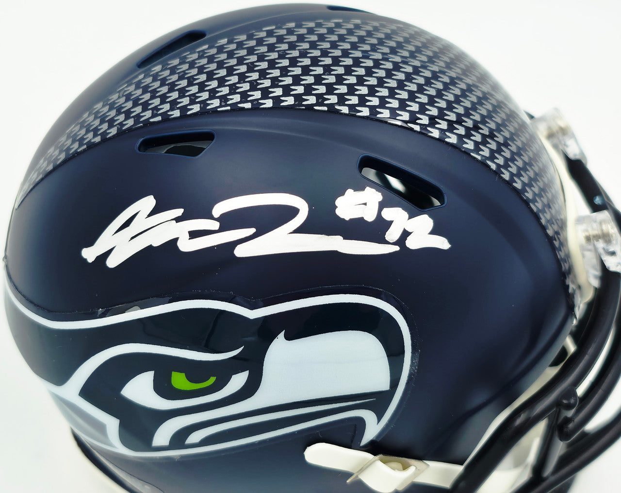 Abraham Abe Lucas Autographed Seattle Seahawks Blue Speed Mini Helmet MCS Holo Stock #263034
