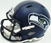 Abraham Abe Lucas Autographed Seattle Seahawks Blue Speed Mini Helmet MCS Holo Stock #263034