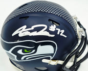 Abraham Abe Lucas Autographed Seattle Seahawks Blue Super Bowl LX Champions Logo Speed Mini Helmet MCS Holo Stock #263035