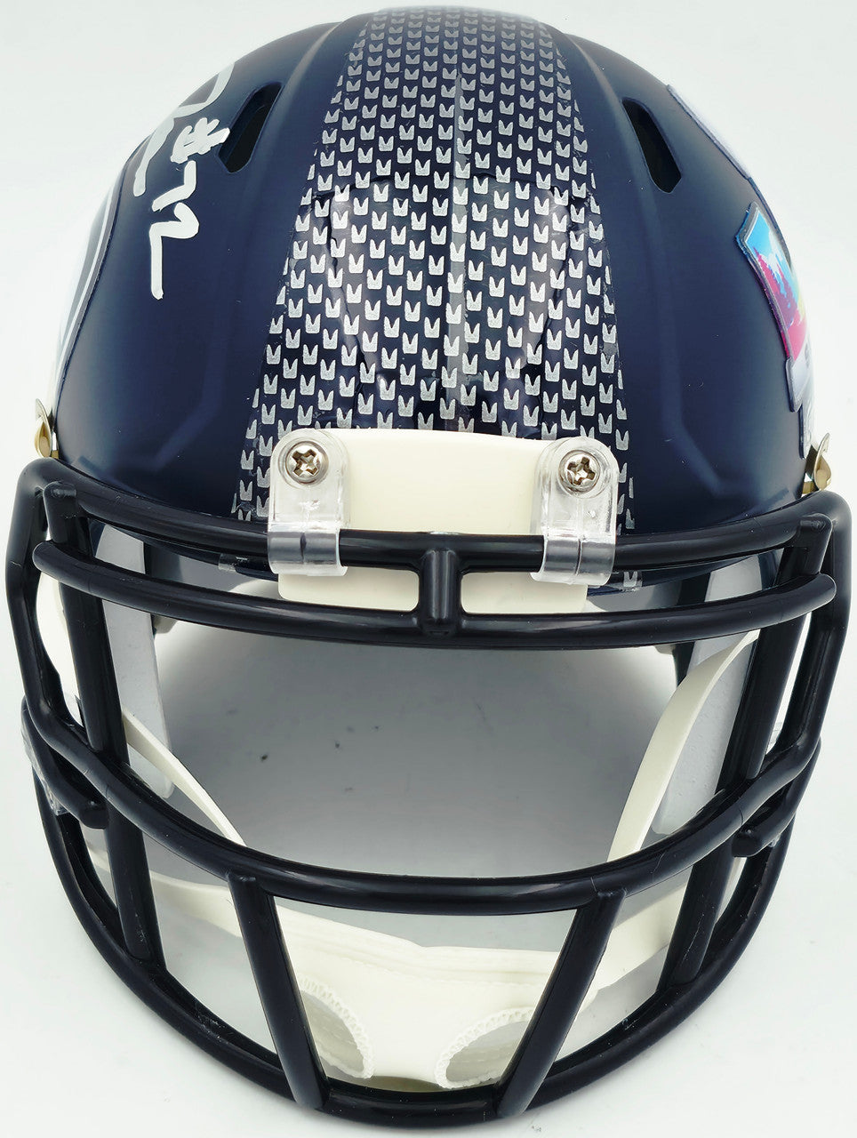 Abraham Abe Lucas Autographed Seattle Seahawks Blue Super Bowl LX Champions Logo Speed Mini Helmet MCS Holo Stock #263035