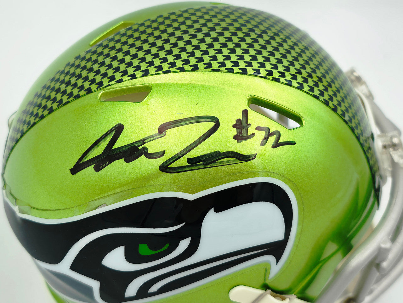 Abraham Abe Lucas Autographed Seattle Seahawks Flash Green Speed Mini Helmet MCS Holo Stock #263036
