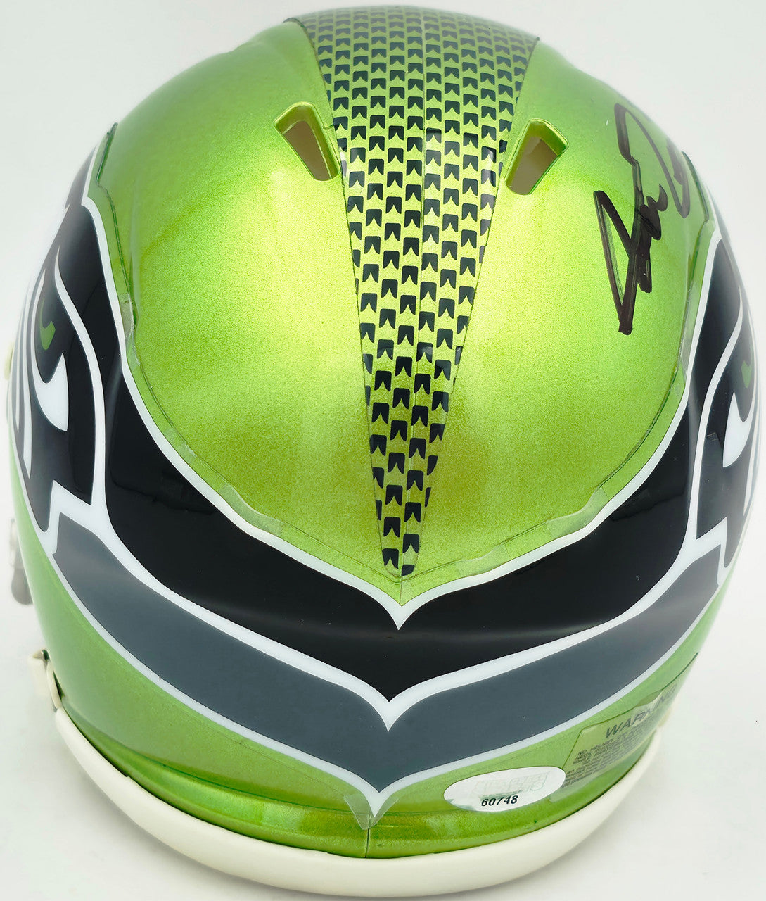 Abraham Abe Lucas Autographed Seattle Seahawks Flash Green Speed Mini Helmet MCS Holo Stock #263036