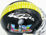 Abraham Abe Lucas Autographed Seattle Seahawks Black Super Bowl LX Logo Speed Mini Helmet MCS Holo Stock #263037