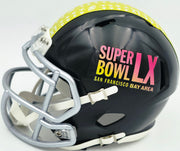 Abraham Abe Lucas Autographed Seattle Seahawks Black Super Bowl LX Logo Speed Mini Helmet MCS Holo Stock #263037