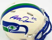 Abraham Abe Lucas Autographed Seattle Seahawks Cream Retro Speed Mini Helmet MCS Holo Stock #263039