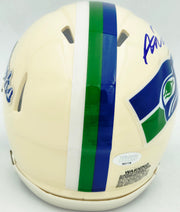 Abraham Abe Lucas Autographed Seattle Seahawks Cream Retro Speed Mini Helmet MCS Holo Stock #263039