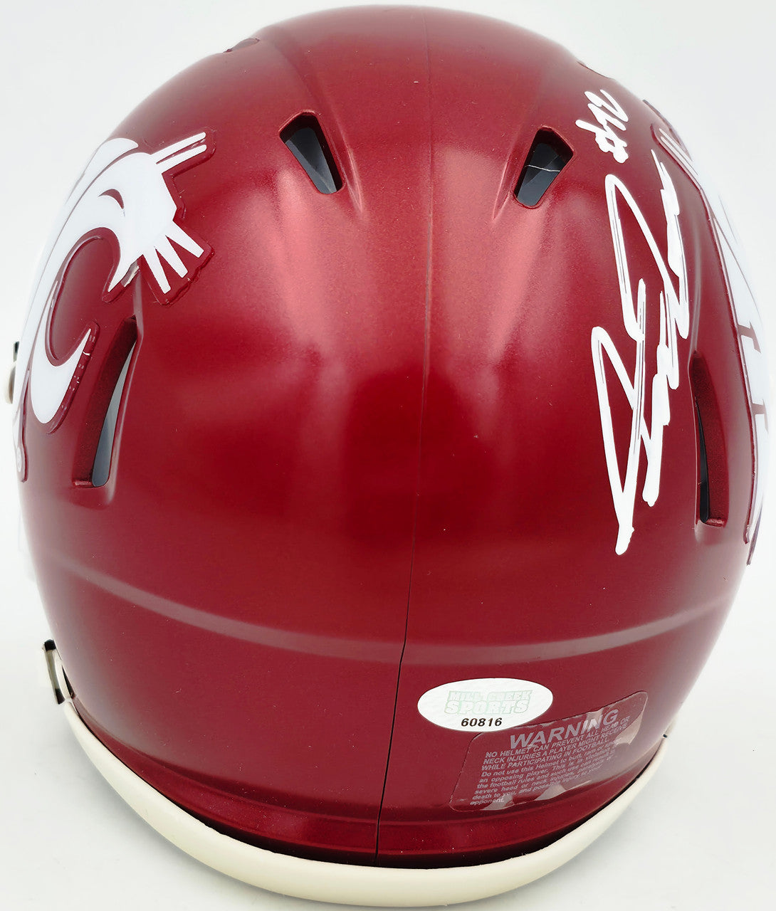 Abraham Abe Lucas Autographed Washington State Cougars Crimson Speed Mini Helmet MCS Holo Stock #263040