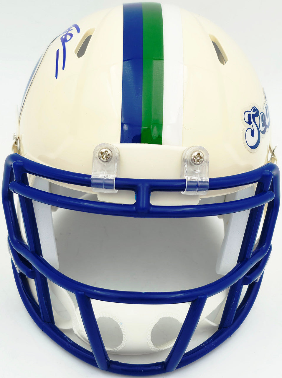 Tory Horton Autographed Seattle Seahawks Cream Retro Speed Mini Helmet MCS Holo Stock #263042